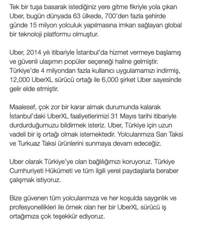 UBER Türkiye’de lüks taşımacılık