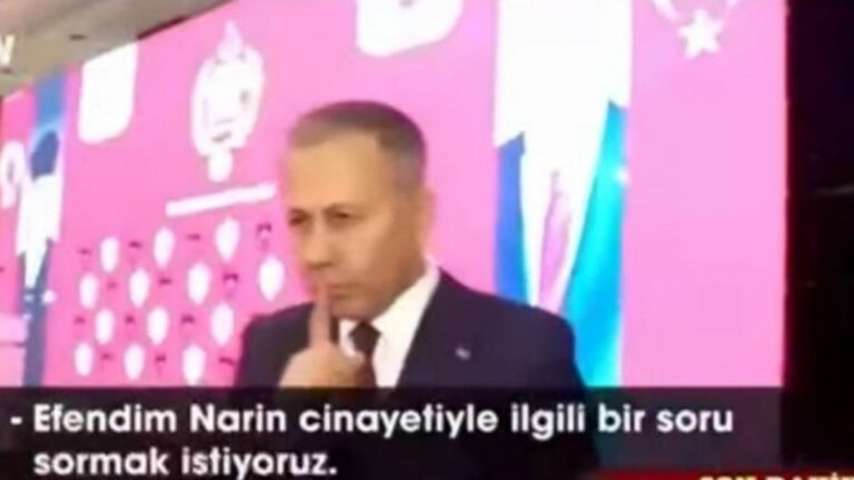 Narin Güran sorulunca: İçişleri Bakanı Ali Yerlikaya gazetecilere "Sus" işareti yaptı