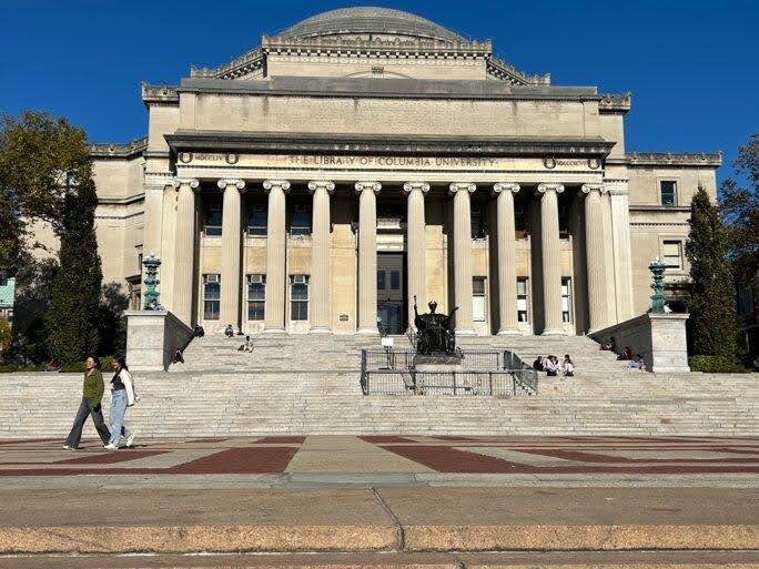 New York’ta Columbia Üniversitesi’nin kütüphânesi. © Joseph Confavreux / Mediapart
