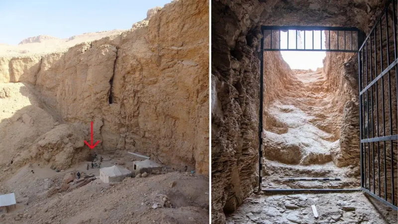 Kral II. Thutmose'un mezarının girişi.