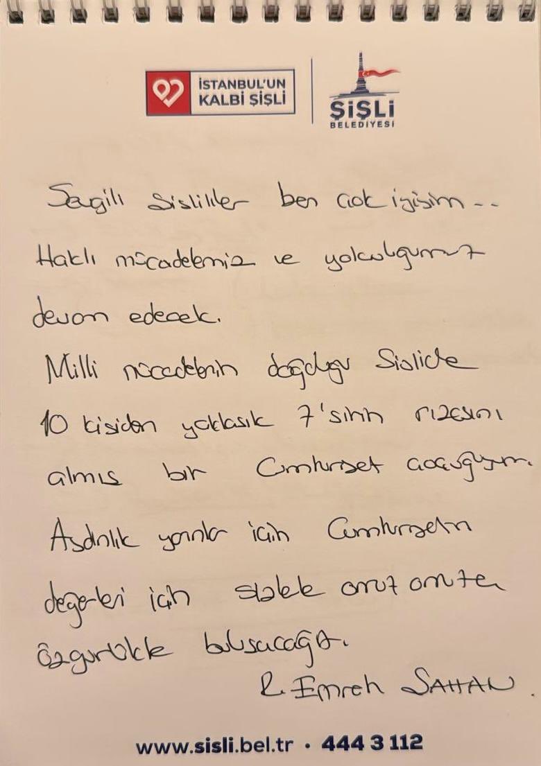 Ekrem İmamoğlu'na operasyon: Şahan'dan mesaj