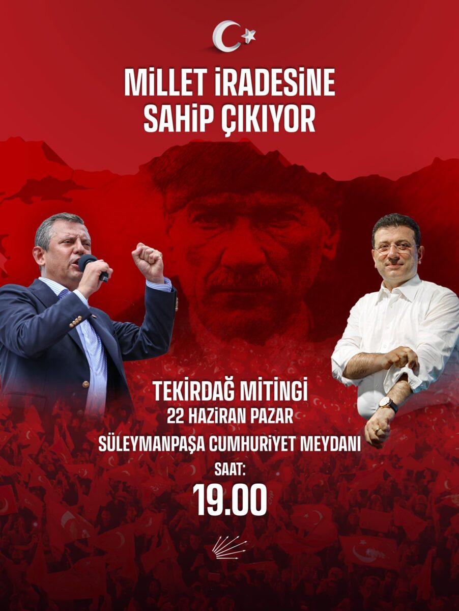 CHP Tekirdağ'da miting yapacak