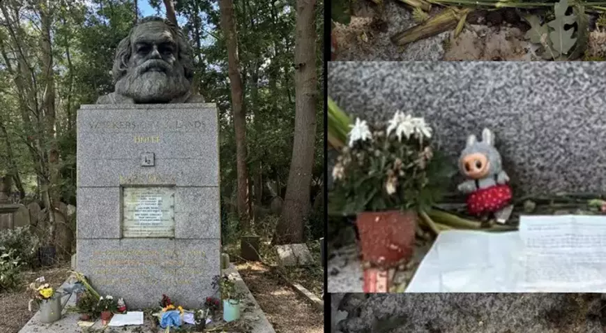 Karl Marx'ın mezarına Labubu bebeği bırakıldı