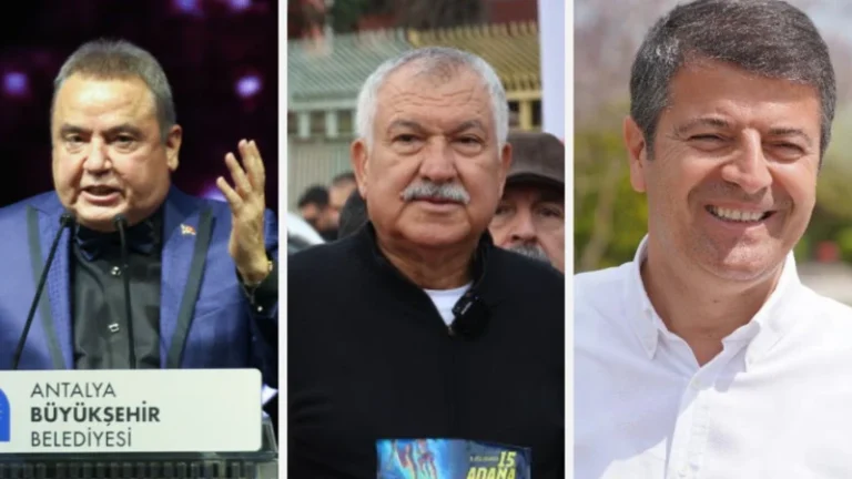 Antalya Büyükşehir Başkanı Muhittin Böcek, Adana Büyükşehir Belediye Başkanı Zeydan Karalar ve Adıyaman Belediye Başkanı Abdurrahman Tutdere