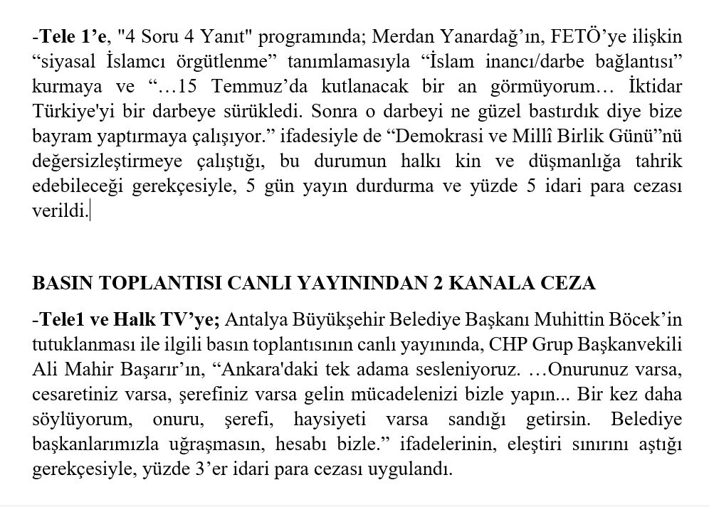 TELE1’e beş gün ekran karartma cezası