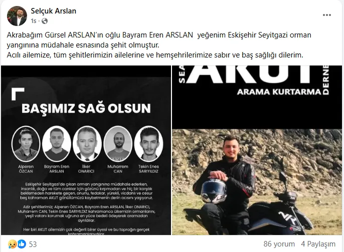 Eskişehir orman yangınında hayatını kaybedenlerin hikâyeleri