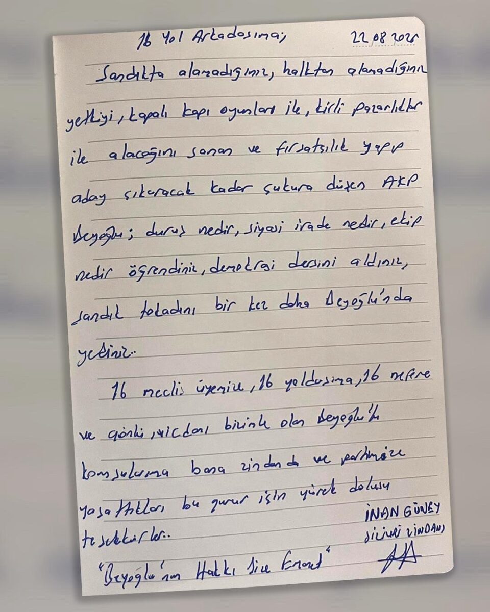 İnan Güney'den başkanvekili seçiminin ardından AKP'ye tepki