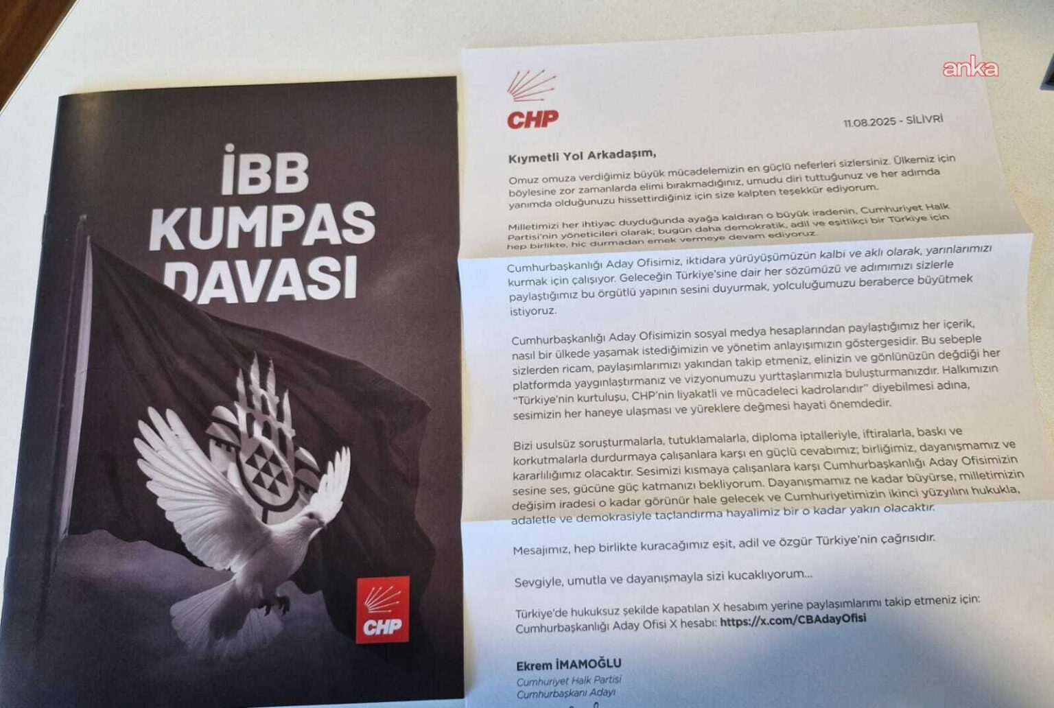 Ekrem İmamoğlu mektup