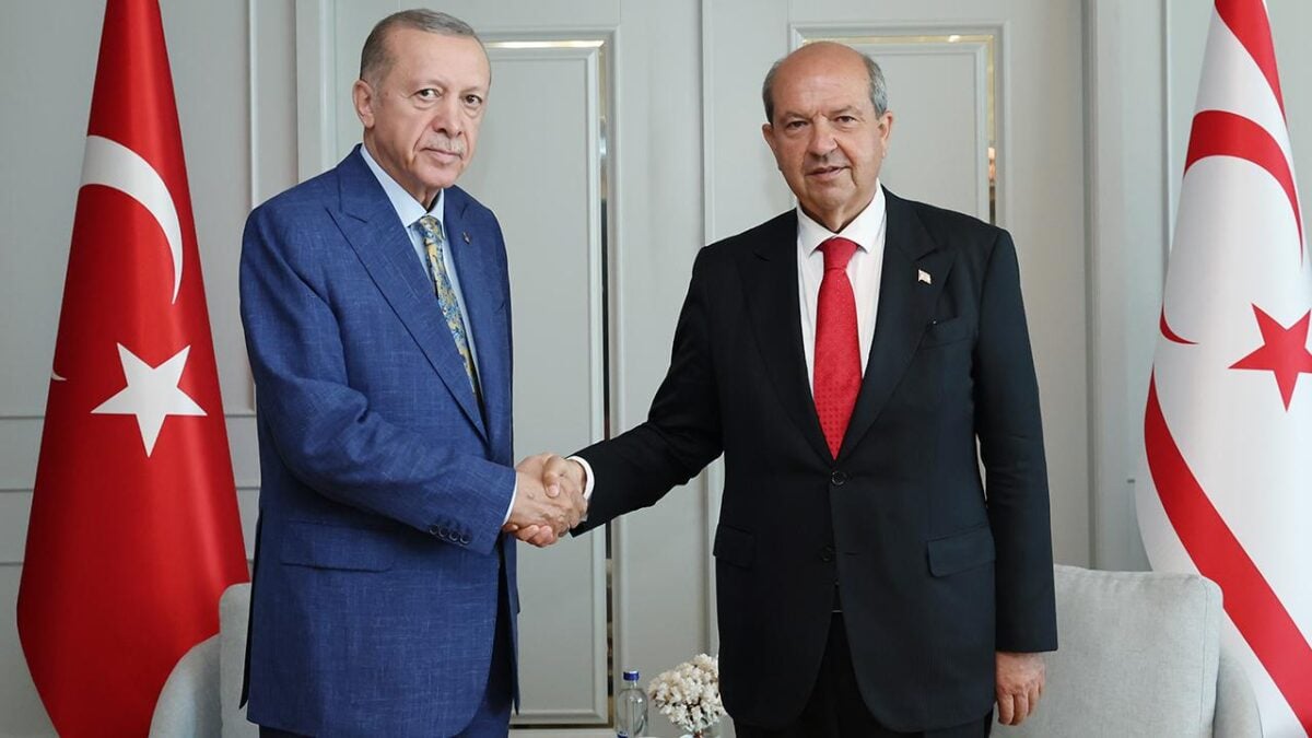 Recep Tayyip Erdoğan ve Ersin Tatar.