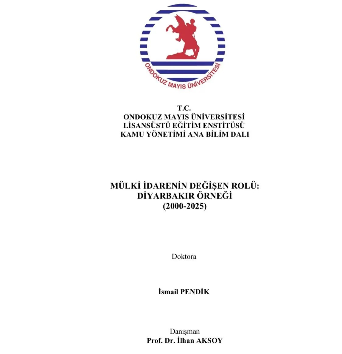 İsmail Pendik doktora tezi