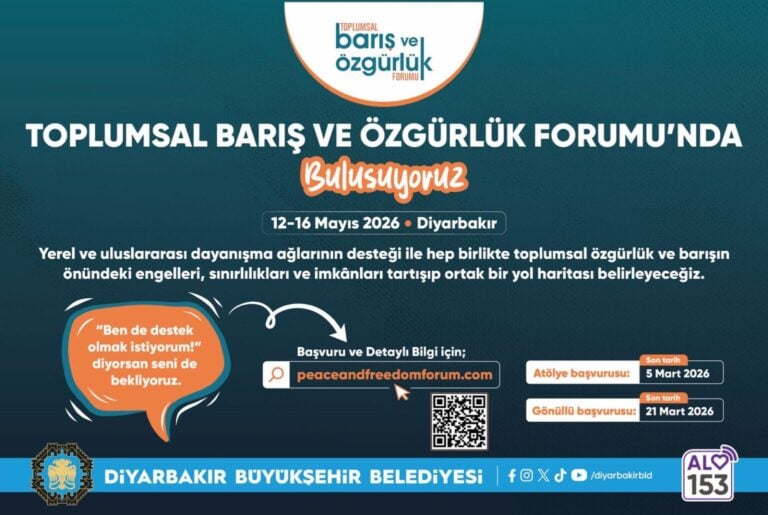 Diyarbakır’da toplumsal barış ve özgürlük forumu düzenlenecek
