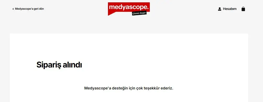 Siparişin alındı | Adım 5