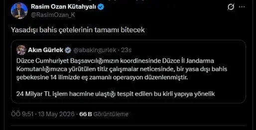 rasim ozan kütahyalı'nın tweeti
