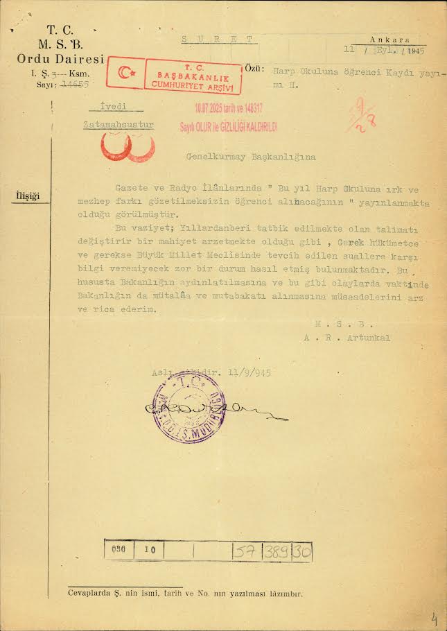 Taner Akçam yazdı: 1942-1945 belgeleri ve devletin kodları