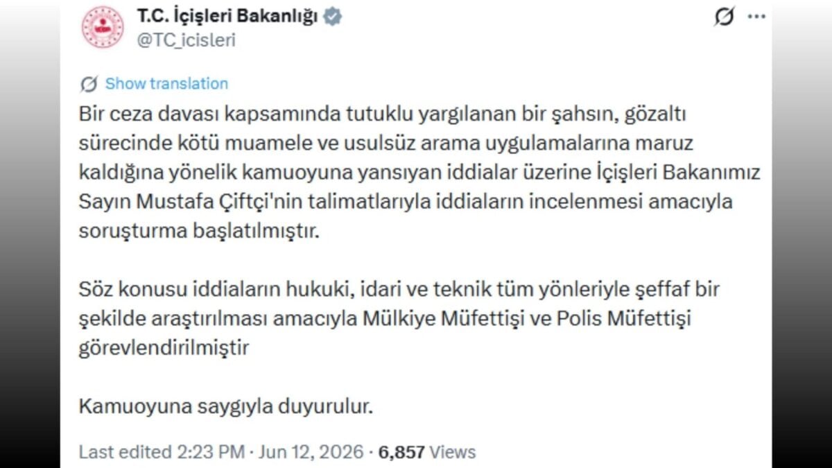 İçişleri Bakanlığı çıplak arama