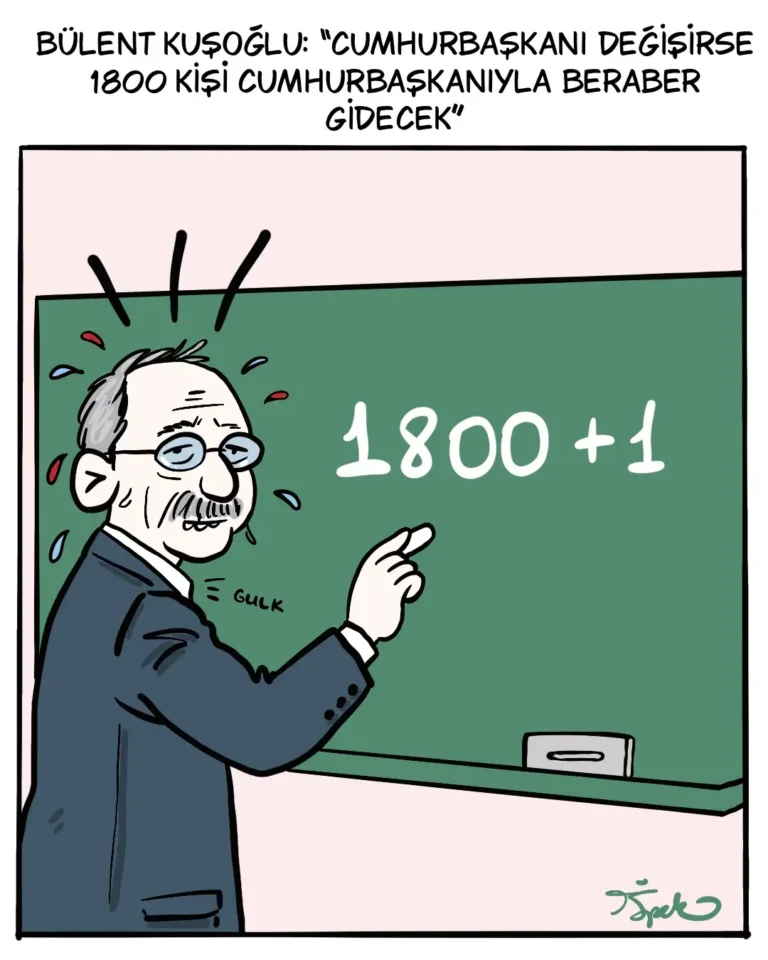 İpek Özsüslü, her hafta Medyascope takipçileri için çiziyor. 1 Haziran 2026 haftasının karikatürü: "1800+1"
