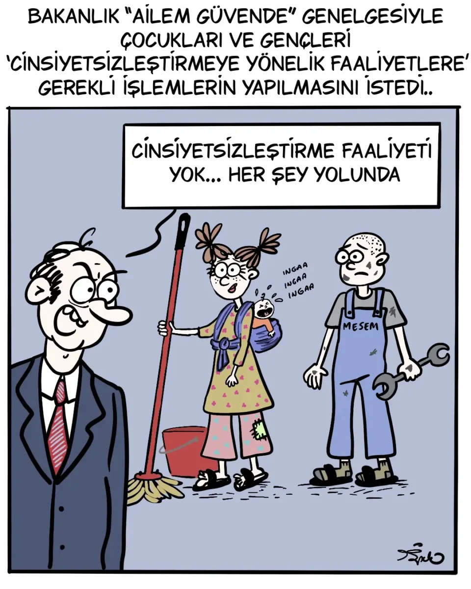 Karikatür | "Cinsiyetsizleştirme faaliyeti yok... Her şey yolunda"