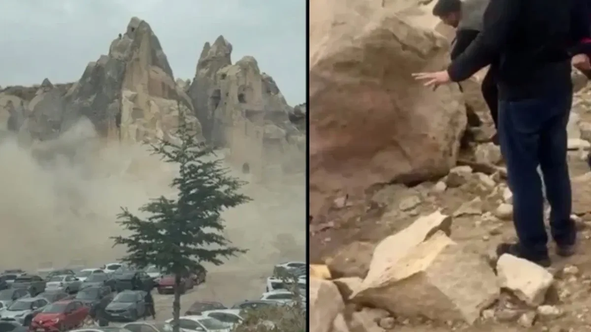 Kapadokya'da peribacası çöktü: 2 kişi hayatını kaybetti