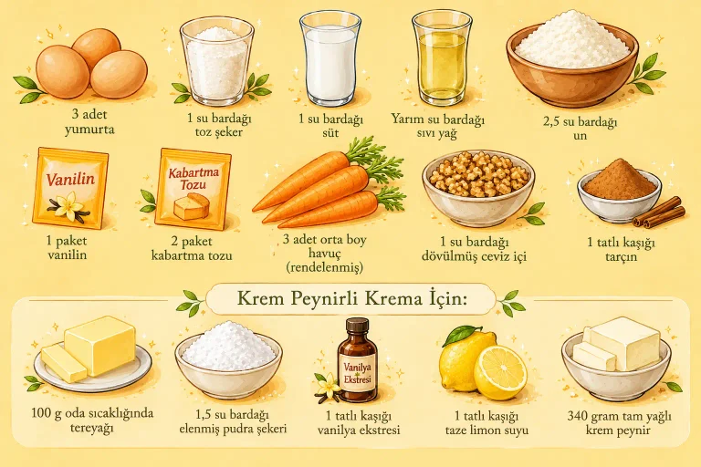Havuçlu tarçınlı cevizli kek