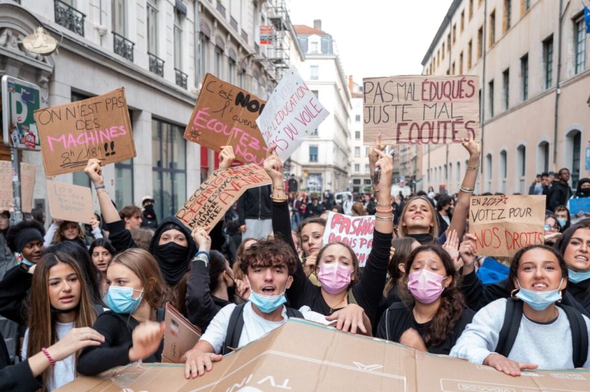 fransa lise protestoları